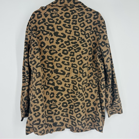 NEW Ellison Leopard Print Zip Up Utility Jacket Adjustable Drawstring Size S - Picture 6 of 12
